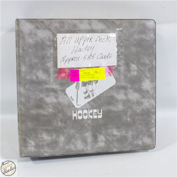 BINDER OF ALL UPPERDECK HOCKEY APPROX 585 CARDS