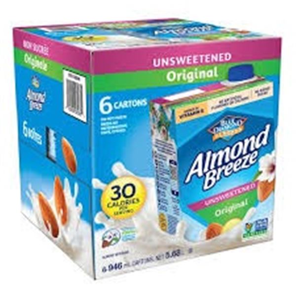 6 X 946ML BLUE ALMOND UNSWEETENED ORIGINAL ALMOND
