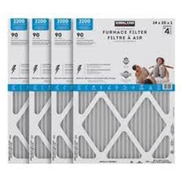 BRAND NEW KIRKLAND 4PK FURNACE FILTER 20X25X1