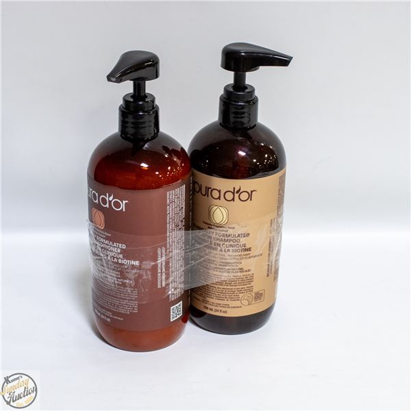 2 X 709ML PURA D'OR BIOTIN SHAMPOO + CONDITIONER