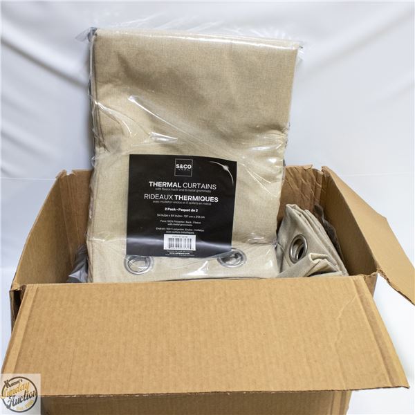 REBOXED SUN + BLK TOTAL BLACKOUT CURTAINS 2 PANELS