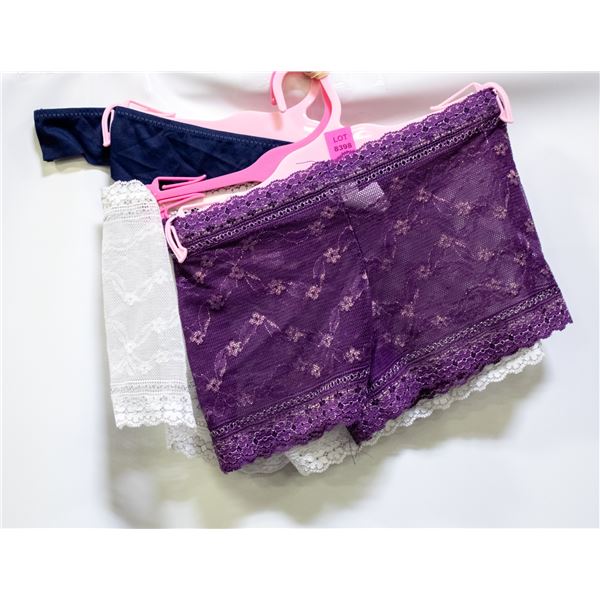THREE PAIRS OF SIZE SMALL LACEY PANTIES