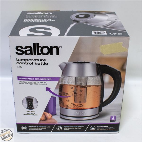 SALTON TEMPERATURE CONTROL KETTLE 1.7L