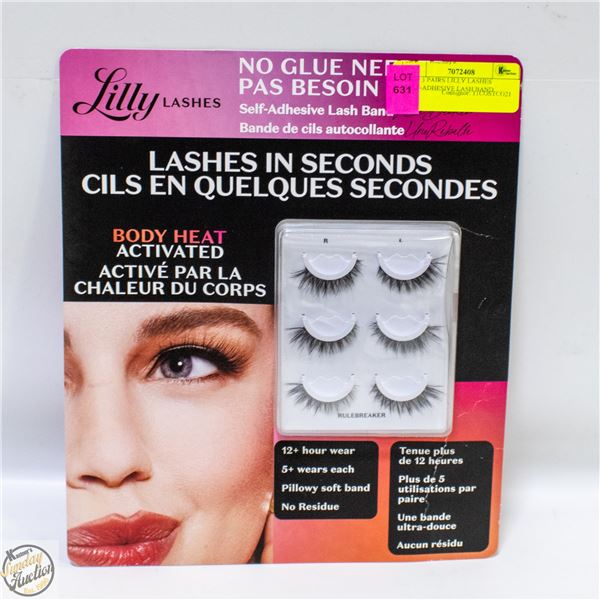 NEW 3 PAIRS LILLY LASHES SELF-ADHESIVE LASH BAND