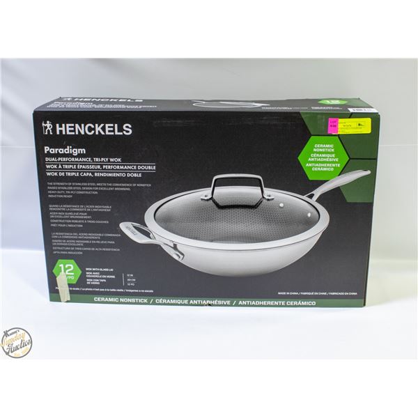 LIKE NEW HENCKELS PARADIGM WOK 12-INCHES