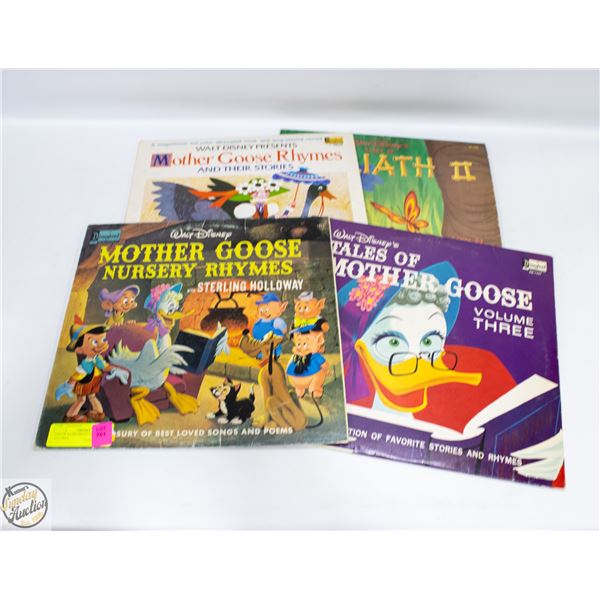 LOT OF 4 CHILDRENS VINYL RECORDS