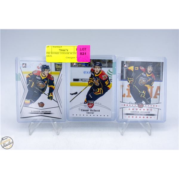 3 PRE ROOKIE CONNOR MCDAVID CARDS