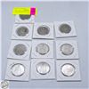 Image 1 : LOT OF 10 VINTAGE CANADIAN 50 CENT PIECES