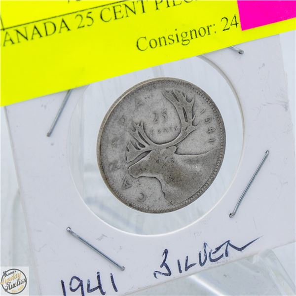 1941 CANADA 25 CENT PIECE