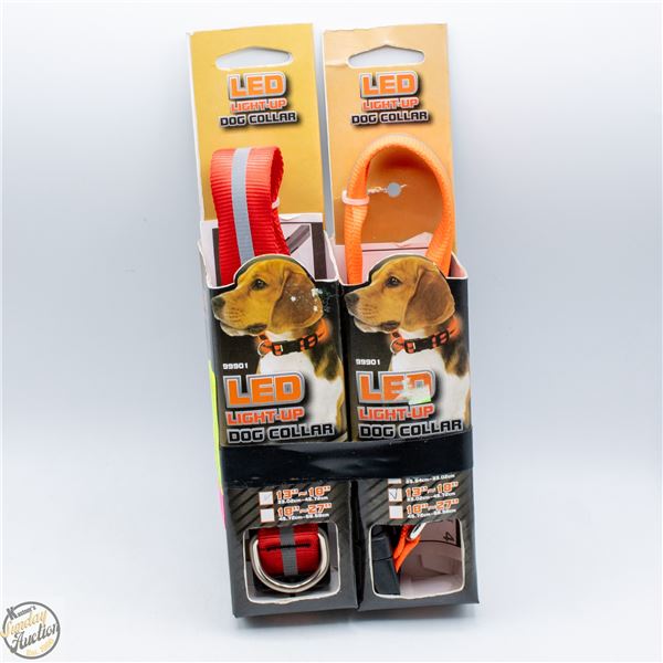 PAIR OF LED 13"-18" LIGHT UP DOG COLLARS