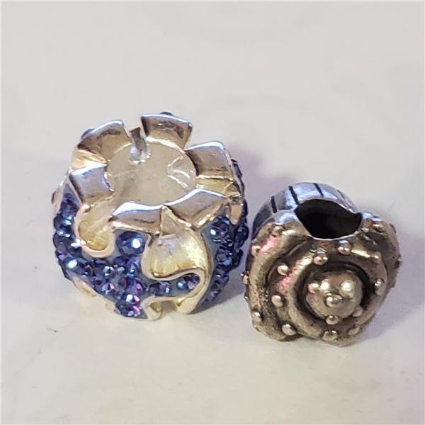 SILVER LOT OF 2 BEADS WEIGHT 5.1G