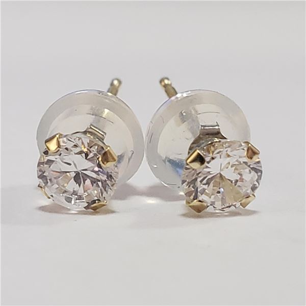14K YELLOW GOLD CUBIC ZIRCONIA EARRINGS