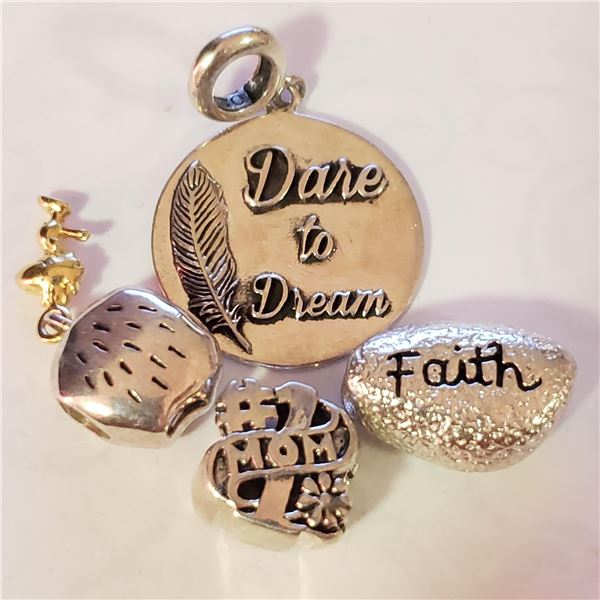 SILVER PACK OF 4 PANDORA  BEADS WEIGHT 13.2G