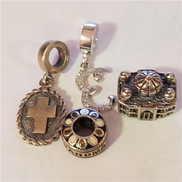 SILVER PACK OF 4 PANDORA  BEADS WEIGHT 10.1G