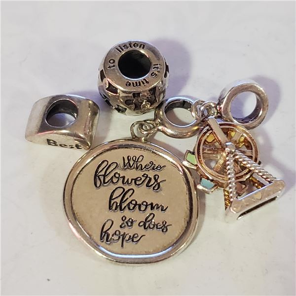 SILVER PACK OF 4 PANDORA BEADS WEIGHT 12.2G