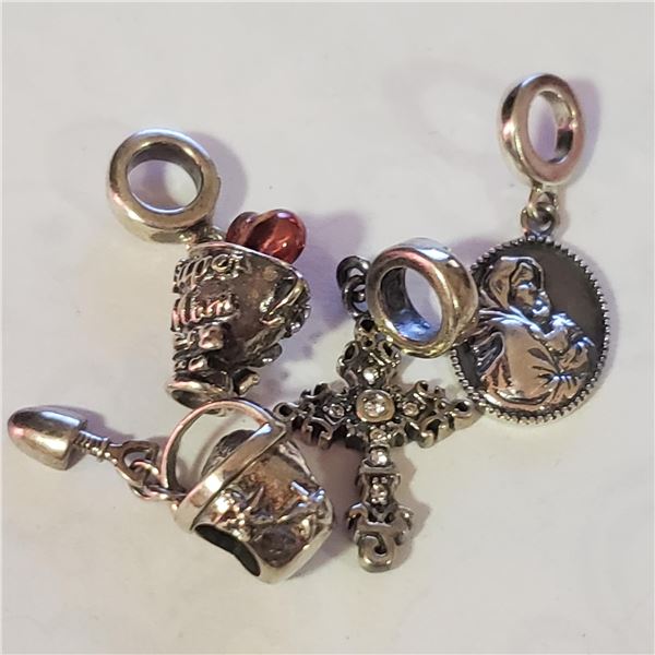 SILVER PACK OF 4 PANDORA  BEAD WEIGHT 9.5G