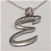 Image 1 : SILVER CUBIC ZIRCONIA NECKLACE LENGTH 19 INCHES