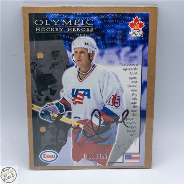 SIGNED BRETT HULL TEAM USA PICTURE NO COA