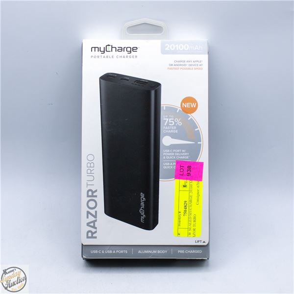 NEW SEALED MYCHARGE 20100 MAH RAZOR TURBO