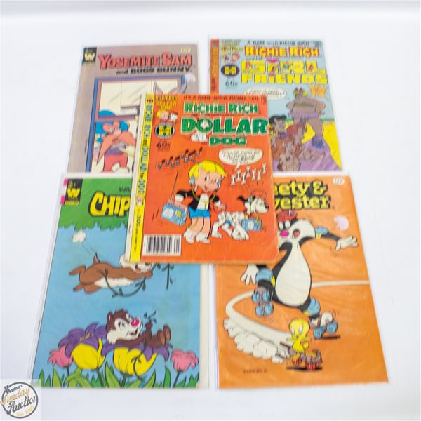 LOT OF 5 VINTAGE 60 CENT COMIC BOOKS