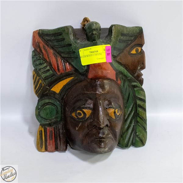 TIKI GOD WOOD CARVING