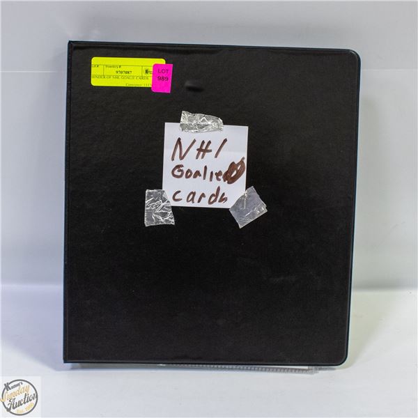 BINDER OF NHL GOALIE CARDS