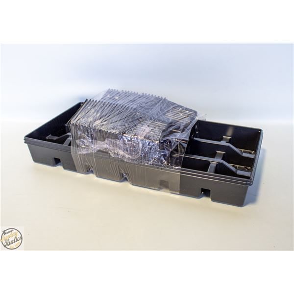 (2) SOAK TRAYS & 36 SQUARE POTS