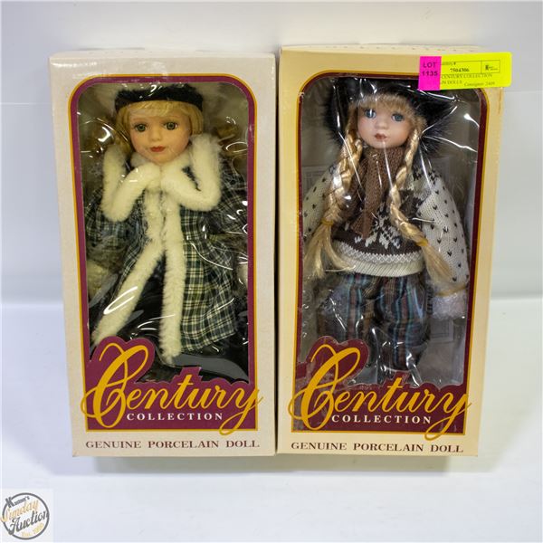 LOT OF 2 CENTURY COLLECTION PORCELAIN DOLLS