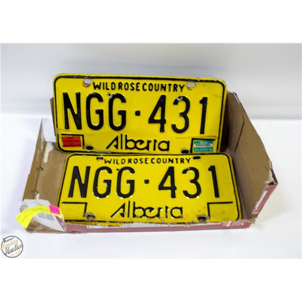 2 ALBERTA 1979/80 LICENSE PLATES