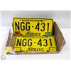 Image 1 : 2 ALBERTA 1979/80 LICENSE PLATES