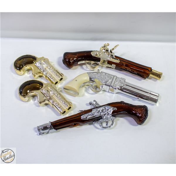 LOT OF 5 AVON PISTOL PERFUME BOTTLES