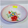 Image 1 : VINTAGE ENAMEL BOWL FLOWER DESIGN 12" DIAMETER
