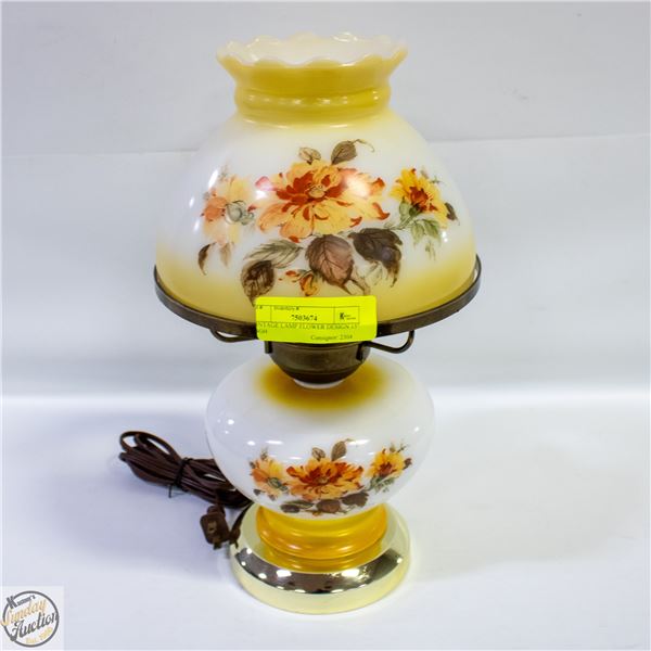 VINTAGE LAMP FLOWER DESIGN 15" HIGH