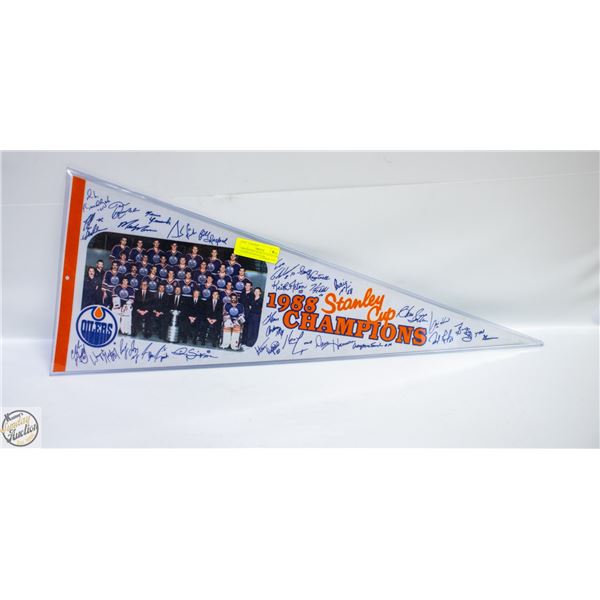 1988 BANNER OILERS STANLEY CUP CHAMPIONS SIGNATURE