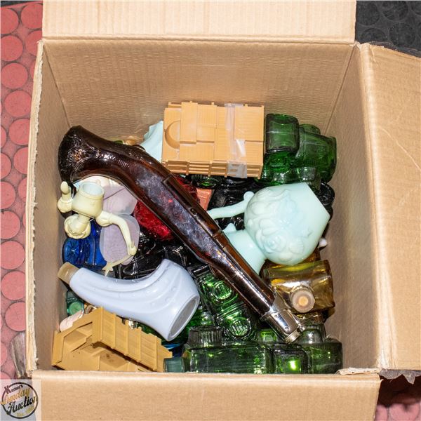 BOX OF AVON COLLECTABLE BOTTLES