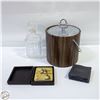 Image 1 : LOT OF MID CENTURY MODERN ICE BUCKET, DECANTER