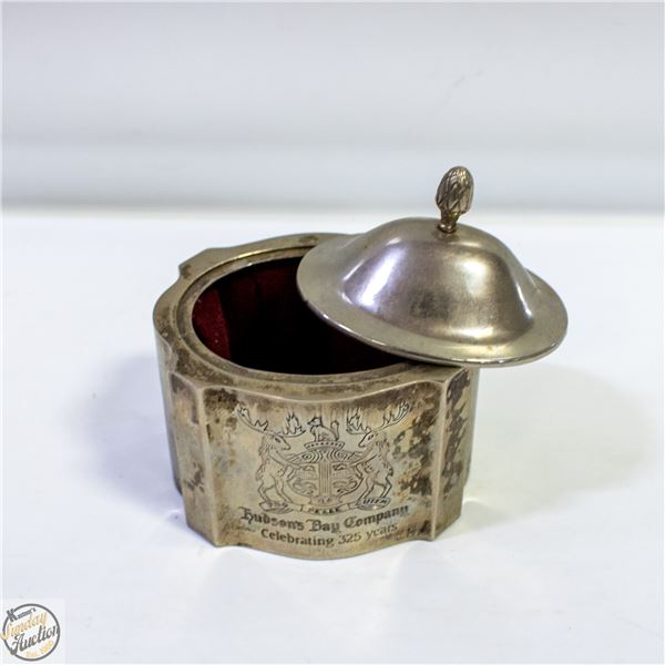 HUDSON'S BAY SILVER PLATED JEWELRY BOX WITH LID