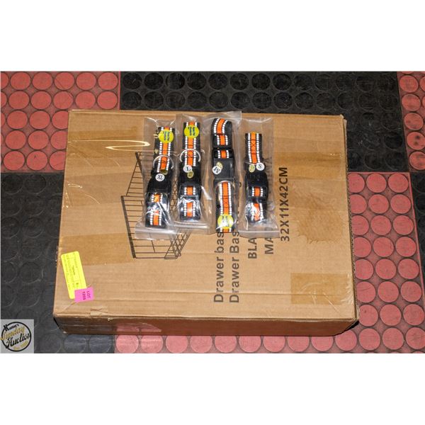 25 NEW NYLON REFLECTIVE DOG COLLARS ORANGE IN