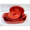 Image 1 : 5PC RED CORNINGWARE