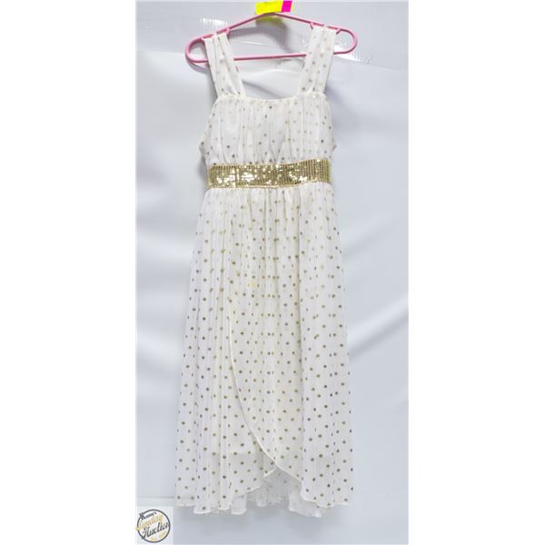 GEORGE GIRLS GOLD POLKA DOT DRESS SIZE 8
