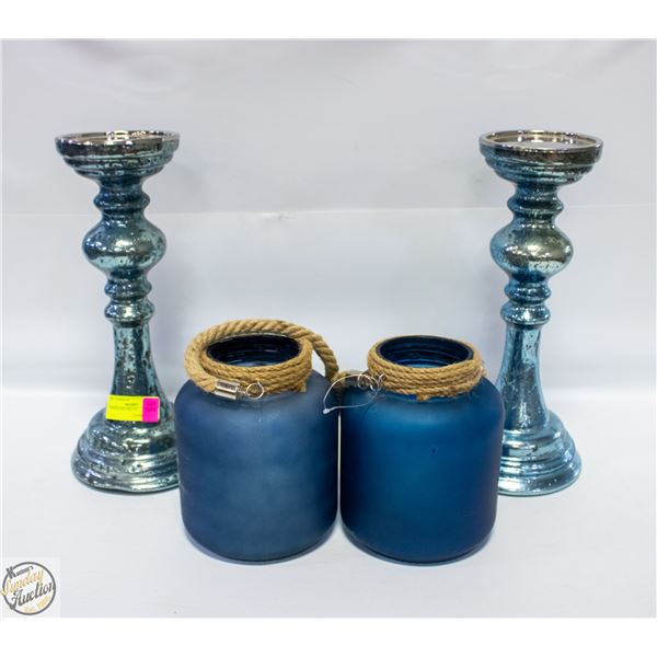 4PC BLUE DECOR LOT