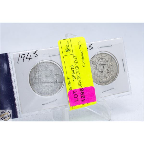 LOT OF 2 1945 SILVER HALF DOLLARS