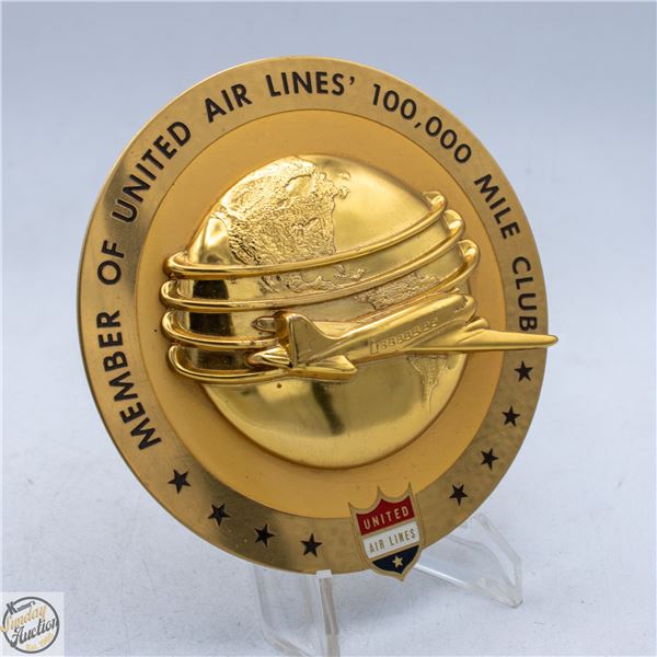 1960'S UNITED AIRLINES "MILE CLUB" MEDALLIO
