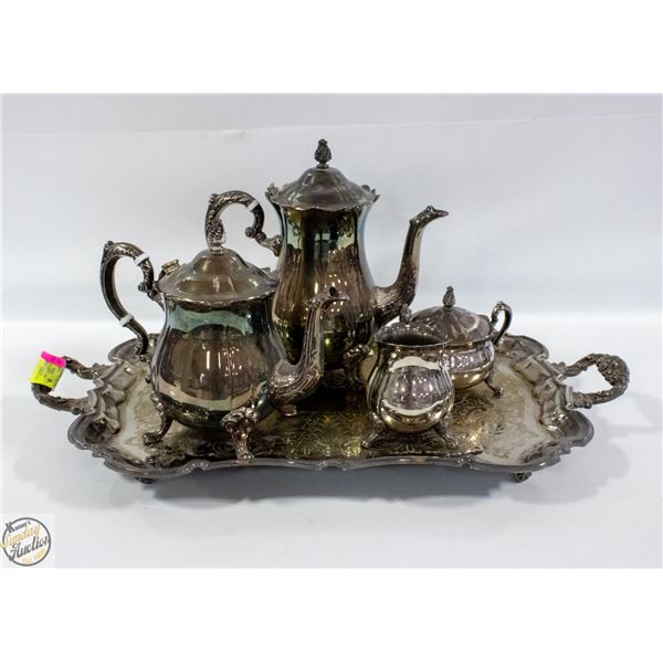 VINTAGE LEONARD TEA  AND COFFEE SERVING SET SILVER