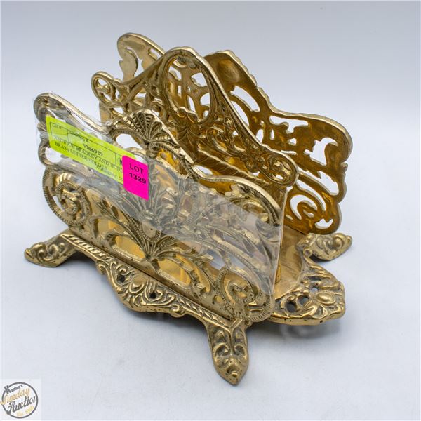 ANTIQUE BRADLEY AND HUBBARD BRASS LETTER HOLDER