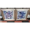 Image 1 : PAIR OF BLUE ABSTRACT ART PRINTS 31" X 31" EACH