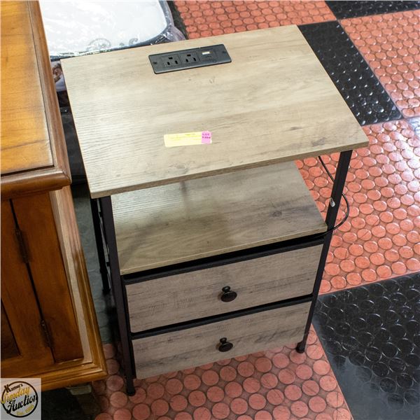 LED NIGHTSTAND WITH CHARGING STATION