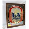 Image 1 : VINTAGE LA BEER MIRROR 18" X 20"