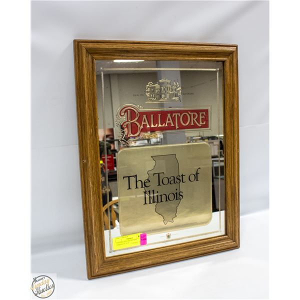 VINTAGE BALLATORE WINE MIRROR 15" X 19"