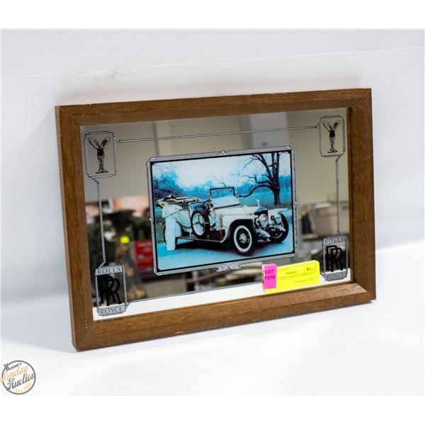 VINTAGE ROLLS ROYCE MIRROR 9" X 13"